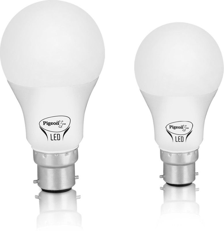 Pigeon 9 W, 15 W Standard B22 LED Bulb  (White, Pack of 2)