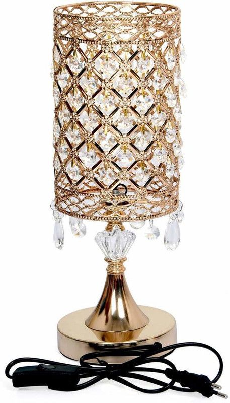 ZINZA Gold Crystal Table Lamps Table Lamp  (20 cm, Multicolor)