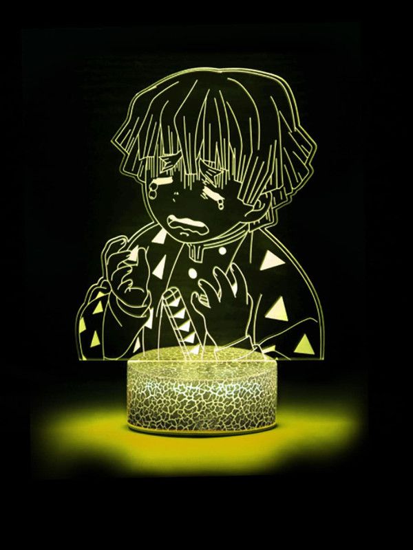 ComicSense Demon Slayer Anime Crying Zenitsu Led Lamp, 16 Color Changing Anime Night Lamp Table Lamp  (21.5 cm, Multicolor)