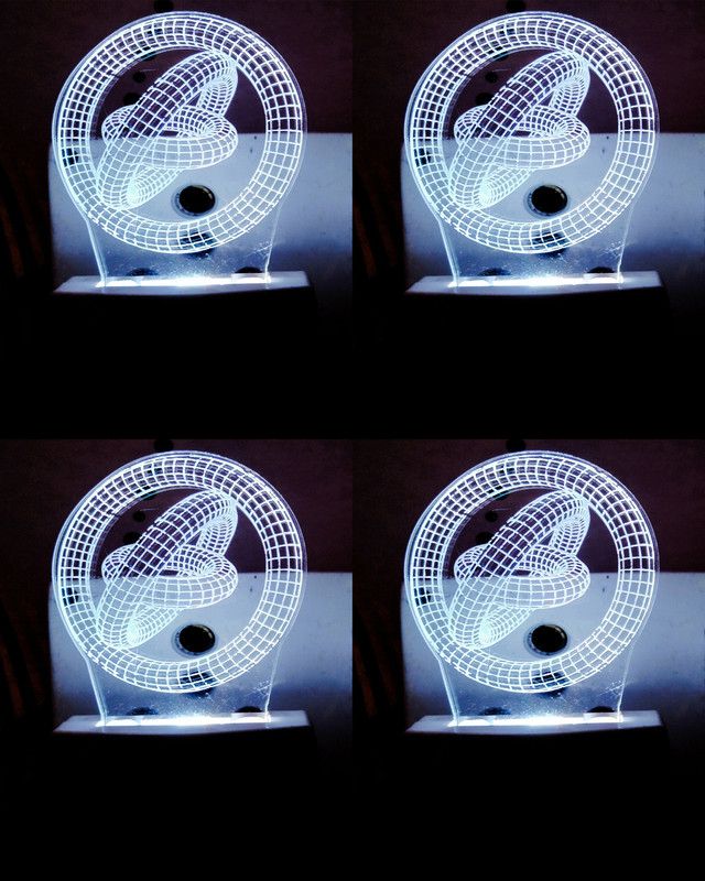 NOGAIYA 3D Illusion LED Light Night Lights for 7 Colors Led Changing Lighting Bedroom Decoration Lighting for Forever RING Night Lamp ( ) Night Lamp  (24 cm, White)