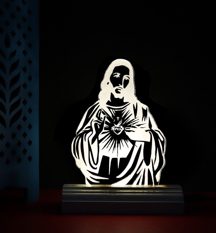 Zulka Get Your Traditions ZU_3D Jesus (wb4) 26 Table Lamp  (17 cm, White)