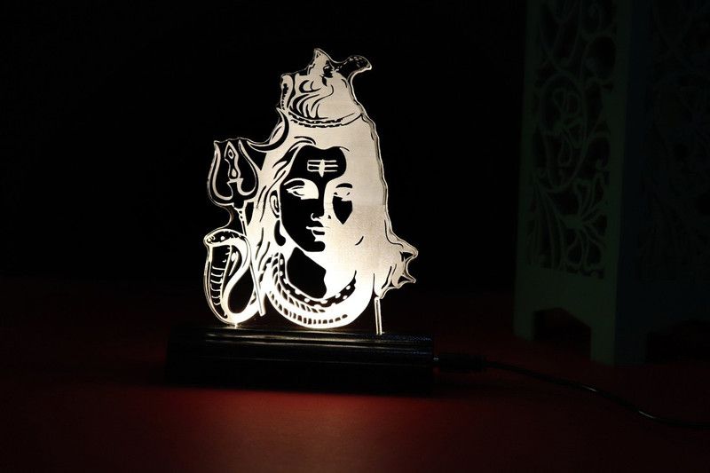 Zulka Get Your Traditions ZU_3D Lord Shiv (wb1) 57 Table Lamp  (17 cm, Brown)