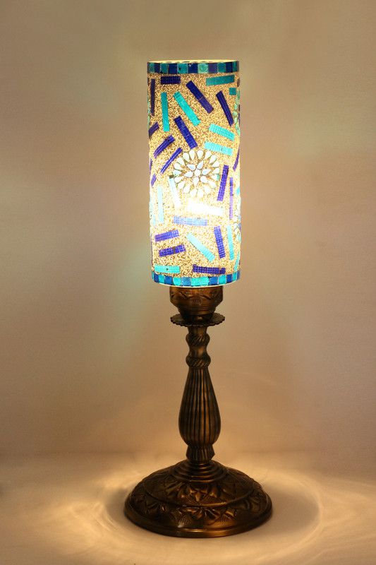 AFAST New Designer Central Table Lamp With Colorful Long Glass Decorative With Colorful Beads & Chips & High Quality Stand BD4 Table Lamp  (65 cm, Multicolor)