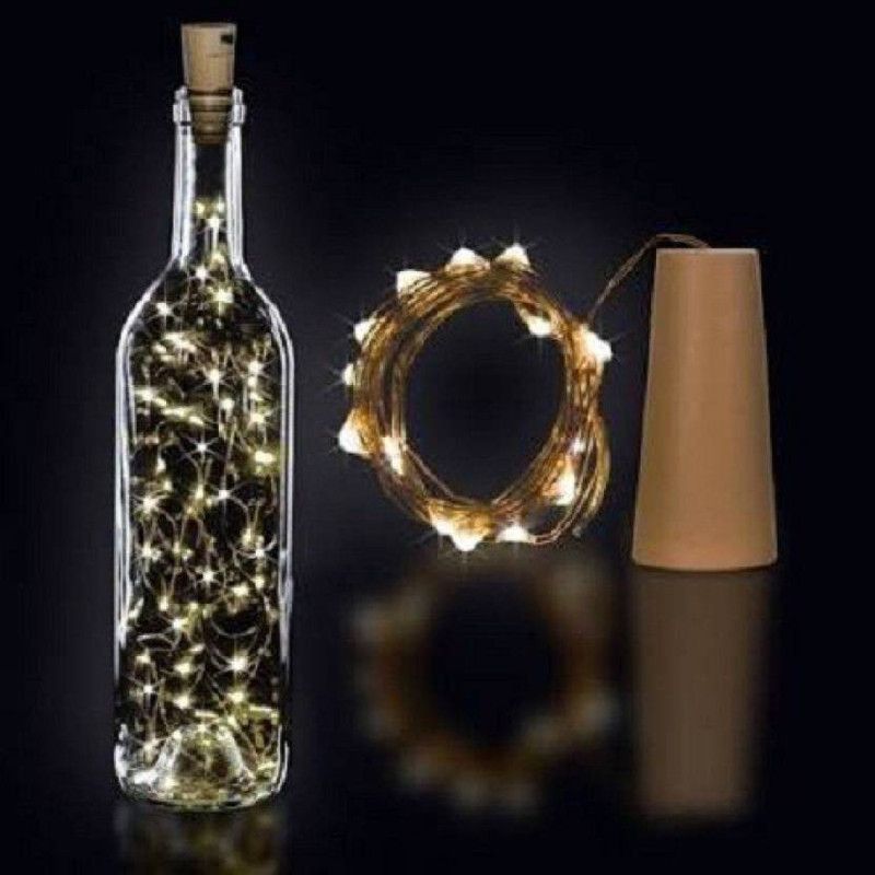 Bottle cork stopper 2 mtr 20 LED string lights WHITE 20 LEDs 1.98 m White Rice Lights  (Pack of 1)