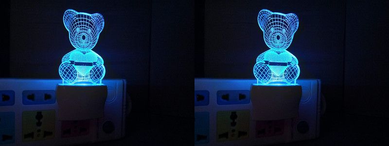 Bertram The Teddy Illusion NL Comes with 7 Multicolor (PACK OF 2) Night Lamp  (12 cm, Multicolor)