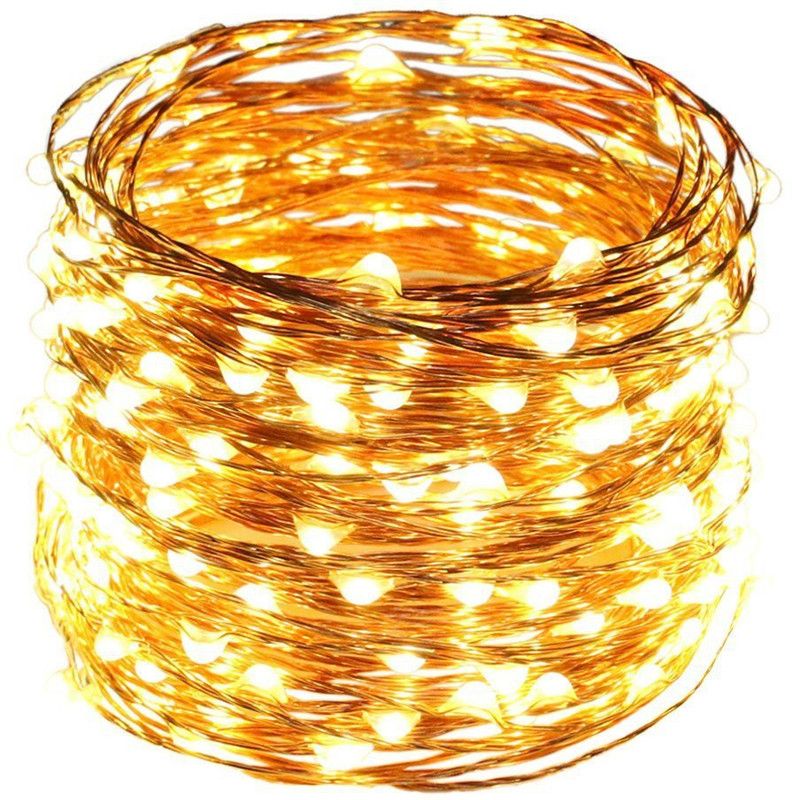 SANCTUM Copper String 100 LEDs 10 m Gold, Yellow Rice Lights  (Pack of 1)