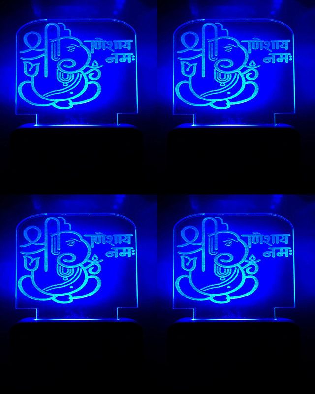 NOGAIYA 3D Illusion LED Light Night Lights for 7 Colors Led Changing GANESH ji ( 24 cm, Multicolor ) Night Lamp (11 cm, Multicolor) Night Lamp Table Lamp  (11 cm, Multicolor)