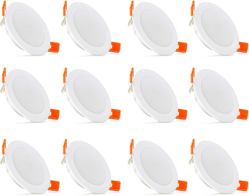 AMICO 6 WATT LED SPARK, WHITE 6500K, ROUND CEILING CONCEALED PANEL LIGHT, PACK OF 12, 2 YEARS WARRANTY Recessed Ceiling Lamp  (White)