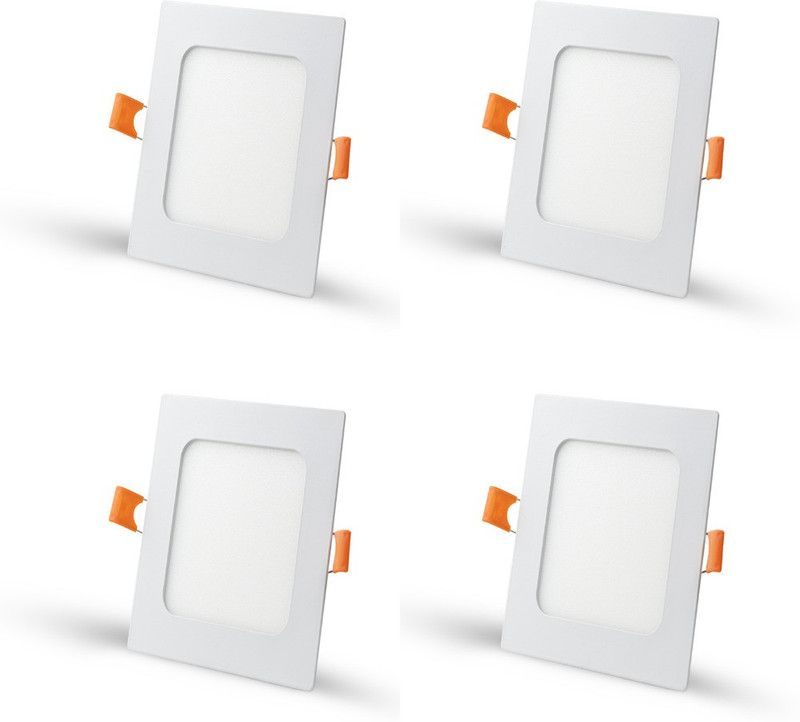 D'Mak 8 Watt LED Square False Ceiling Panel Light for POP (White, Pack of 04) Recessed Ceiling Lamp  (White)