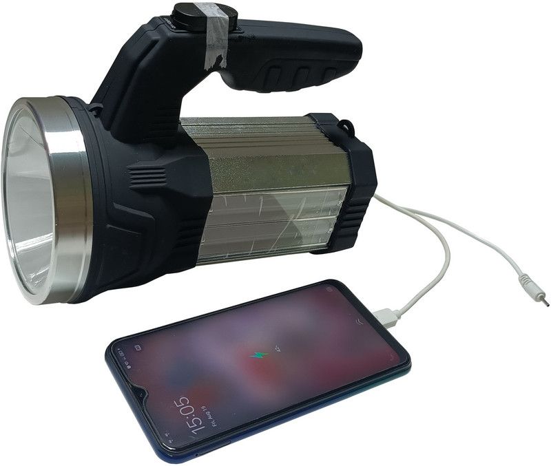 MNT Sales 150 W Laser Light With 2000 Meter Long Range ,5 modes ,4000 Mah Batteries Torch  (Silver, Black, 21 cm, Rechargeable)