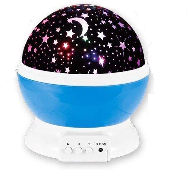 360 Degree Moon Star Projection with USB Cable,Lamp for Kids Room Night Bulb Night Lamp  (10 cm, Multi)