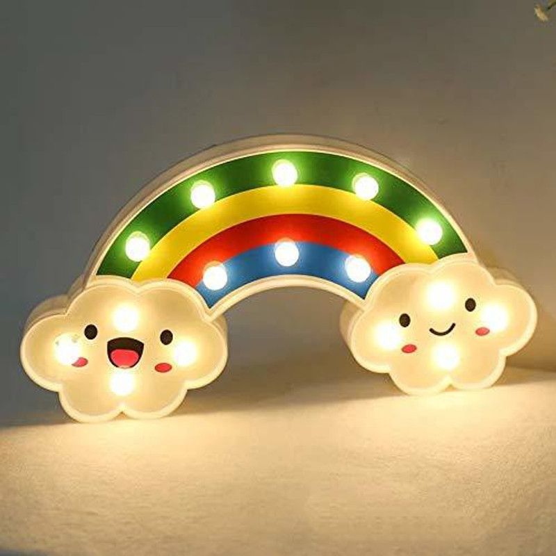 Satyam Kraft 1 pcs Rainbow Shape LED Marque Light Table Lamp  (10 cm, Multicolor)