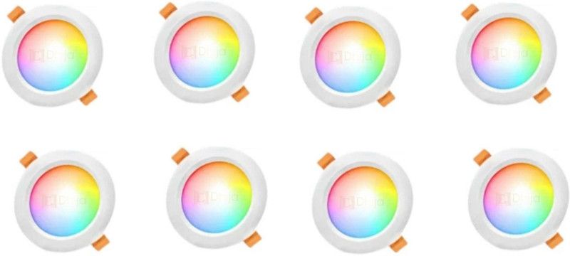 Dhija 9 Watt 3 Color in 1 Ceiling Light / Conceal Light / Downlight PVC Body ( Red , Blue , Pink ) Pack of 8 Recessed Ceiling Lamp  (Multicolor)