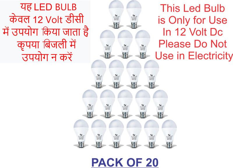 AP Source 5 W Round B22 LED Bulb  (White, Pack of 20)