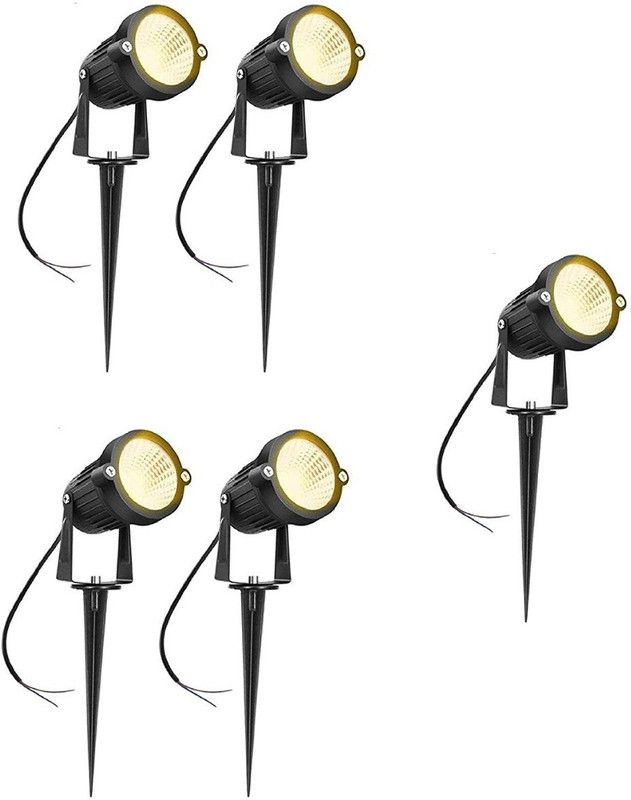 D'Mak gl_3w_ww_pack_of_5_ Post Light Outdoor Lamp  (Yellow)