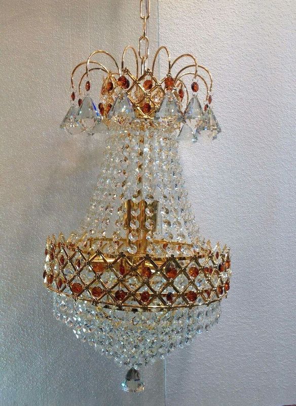 Prmoagen As four K/9 Super fine Crystal Chandelier Light Chandelier Ceiling Lamp  (Gold, Clear)