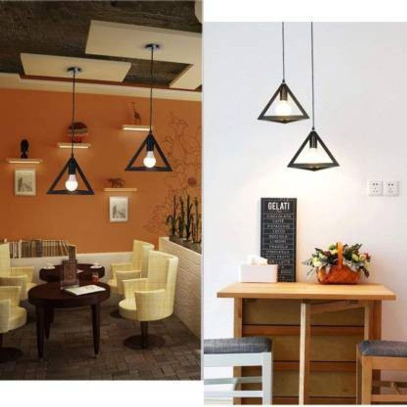 Online Generation Lights Black TRINGLE Hanging Light (Bulb Not Included) (set of 2 piece) Lamp Pendants Ceiling Lamp  (Black)