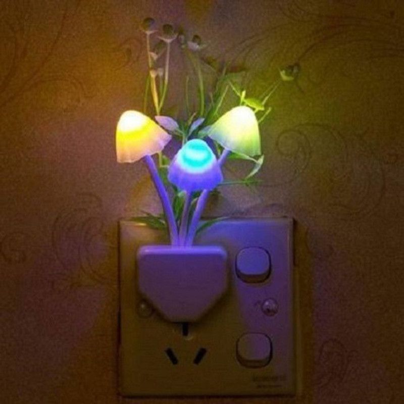 KLEIO MUSHROOM AUTO SENSOR LED LIGHT COLOR CHANGE NIGHT SENSOR Night Lamp  (10 cm, White)