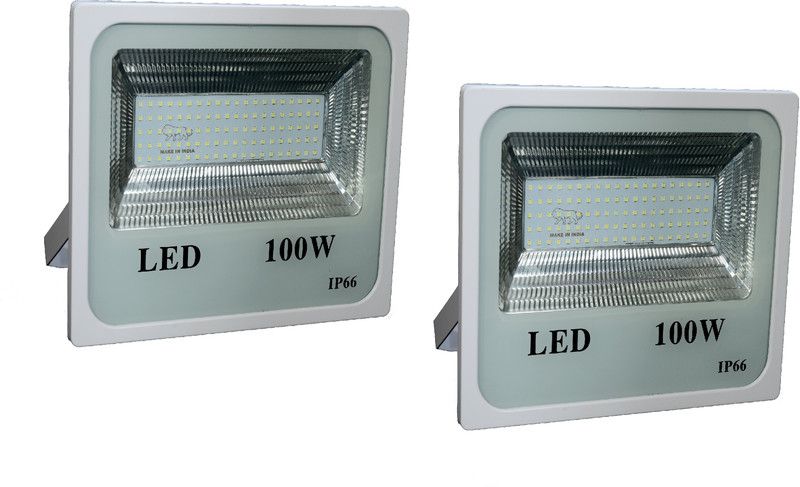 D'Mak 100WATT_slim_FL_02_SET(dmak) Flood Light Outdoor Lamp  (White)