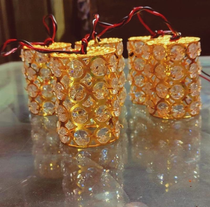 HRISHIKESH WORLD 5 LEDs 0.1 m Gold Rice Lights  (Pack of 1)