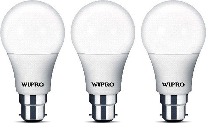Wipro 3 W Arbitrary B22 LED Bulb  (White, Pack of 3)