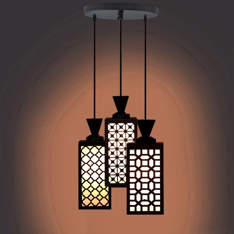 TrendyHouse Pendants Ceiling Lamp  (Black)
