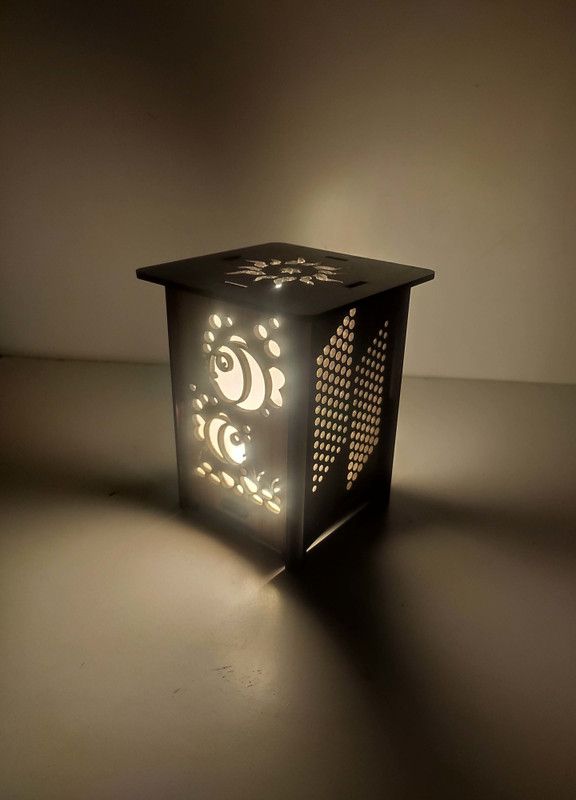 Arus AR-TL-Fish Table Lamp  (14 cm, Brown)