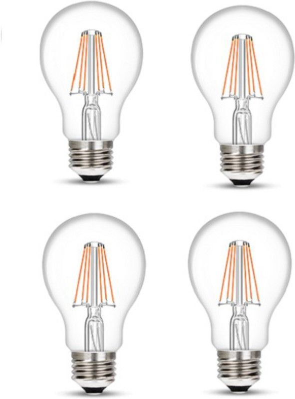 Wipro 8 W Decorative E27 LED Bulb  (Yellow, Pack of 4)