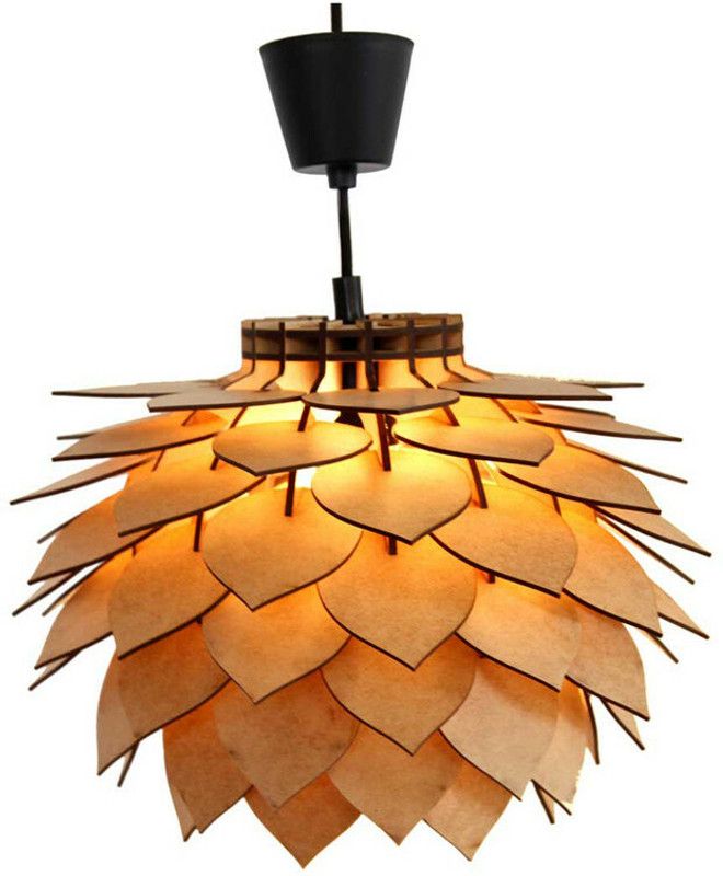 NIDHI ENTERPRISE Hanging Lamp Electric Antique Wooden Ceiling Lights Night Lamp Chandelier Ceiling Lamp  (Brown)