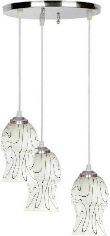 AFAST Pandans Hanging Ceiling Light Of Stylish Colorful & Decorative Three Glass Shade Lamp-DR28 Pendants Ceiling Lamp  (Black, White)
