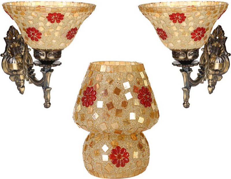 AFAST Stylish Wall Lamp Combo Set With Matching Table Lamp Hand Decorative, Magical & Romantic Lighting Effact Ef37 Night Lamp  (18 cm, Multicolor)