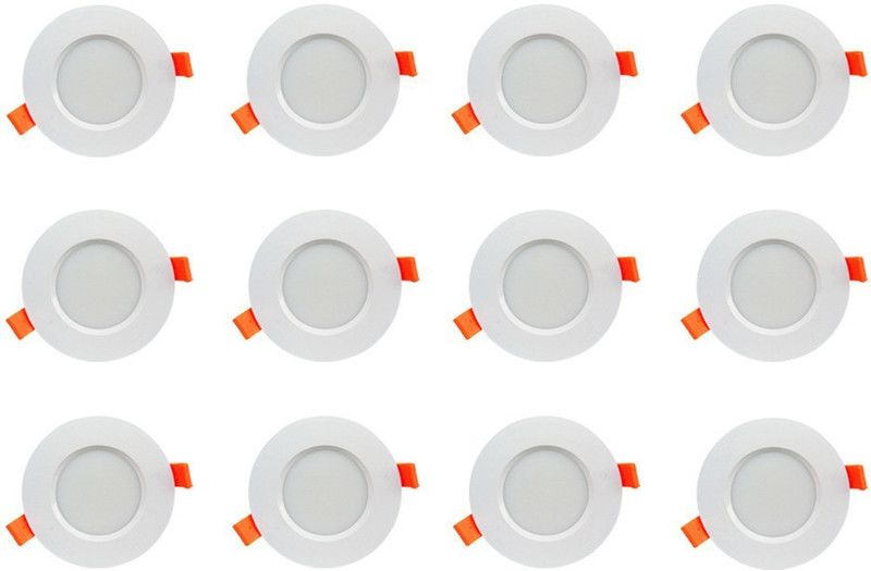 BENE 6w Round Ceiling Light , Color of LED Red (Pack of 12 Pcs) Recessed Ceiling Lamp  (Red)