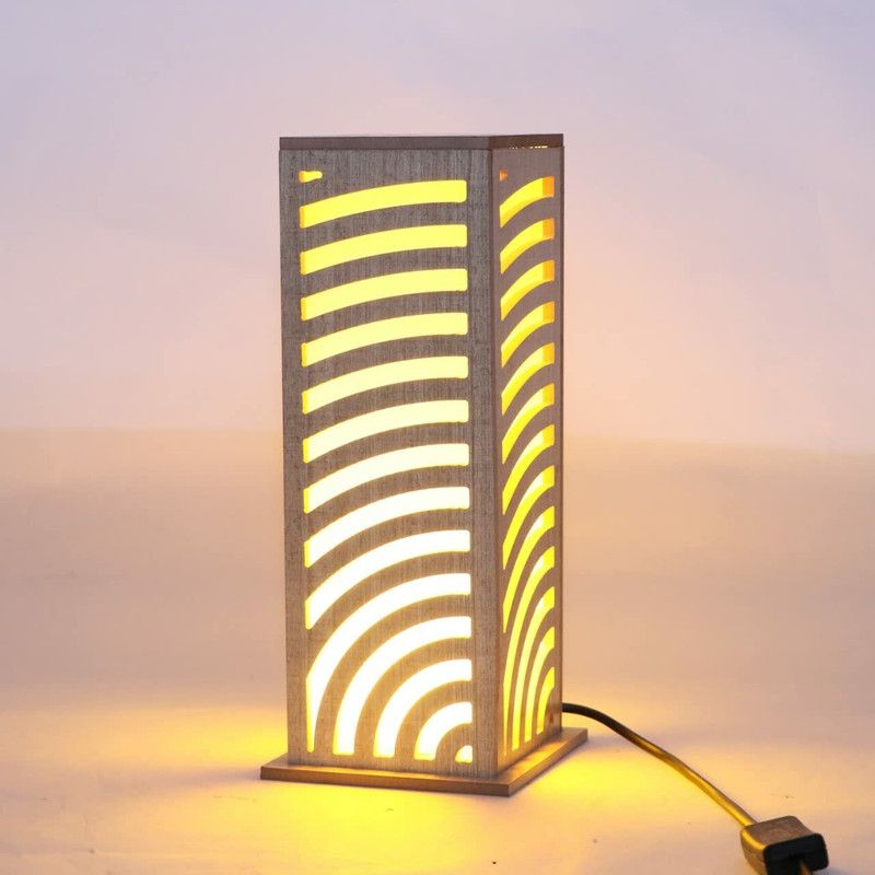 Trench Wooden Table lamp, Suitable for Bedside,Drawing Room Night Lamp Night Lamp  (15 cm, Brown)