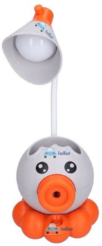 CutieKart Rechargeable Desk Octopus LED Table Lamp with Sharpener and Pen Holder - Grey Night Lamp  (18 cm, Multicolor)