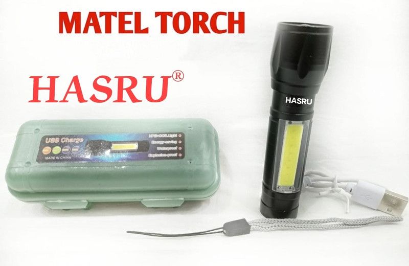 HASRU MAGIC STAR RECHARGEABLE 5 hrs Torch Emergency Light  (Black)