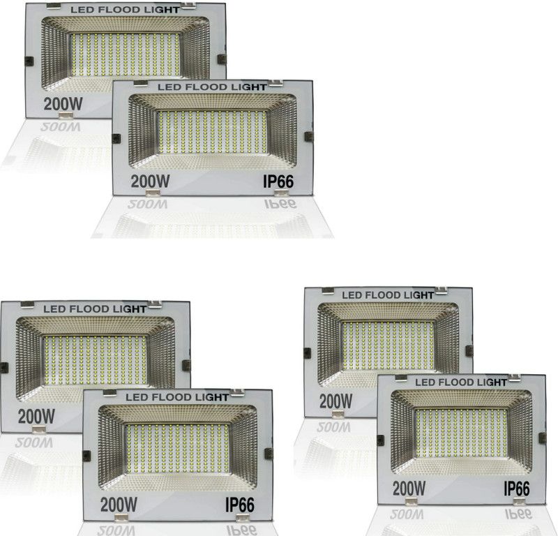 Online Generation 200W LED Flood big LED Light extra bright Cool Day White -Pack of 6 Flood Light Outdoor Lamp  (White)