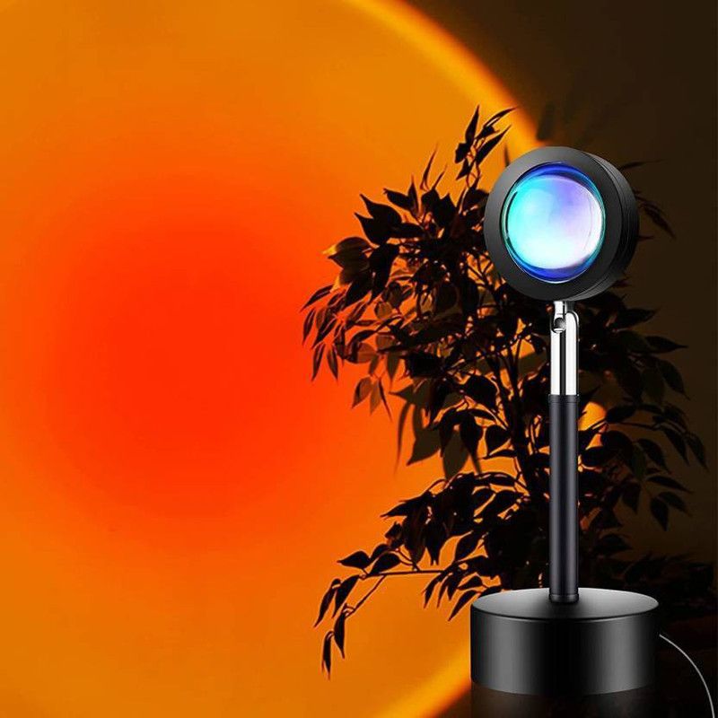 IKZAI Sunset Projection Lamp with remote 16 Color Sunset Light Projector with Remote Control 360 Degree Rotation USB Sunset Lamp for Tiktok Photography Bedroom Party Nights Lamp Decoration Table Lamp  (5 cm, Black)