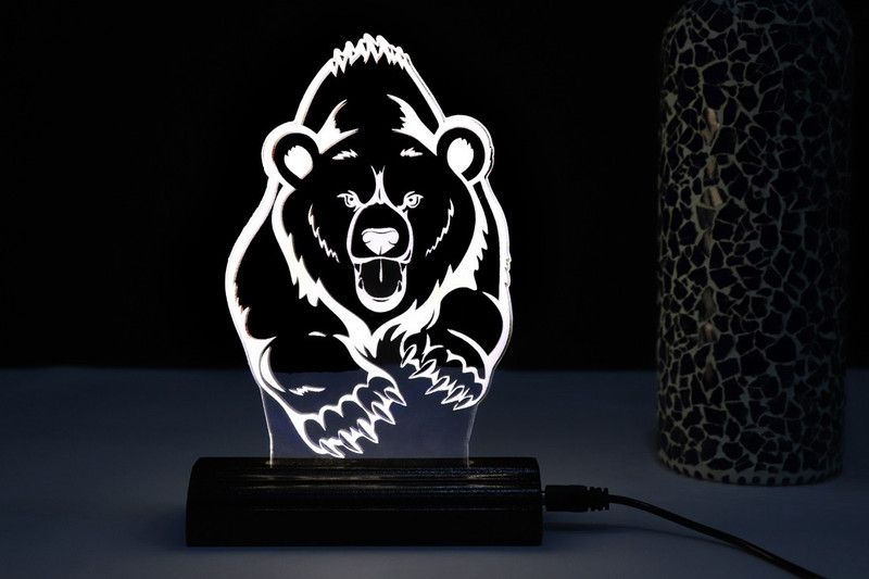 Zulka Get Your Traditions ZU_3D Bear (wb1) 1 Table Lamp  (17 cm, Brown)