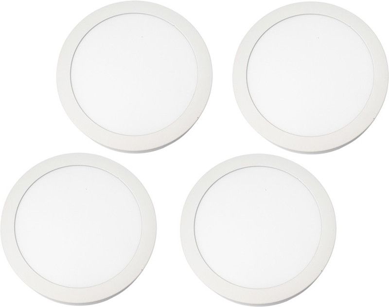BENE Bene LED 18w Round Surface Panel Ceiling Light, Color of LED Yellow (Pack of 4 Pcs) Ceiling Light Ceiling Lamp  (White)