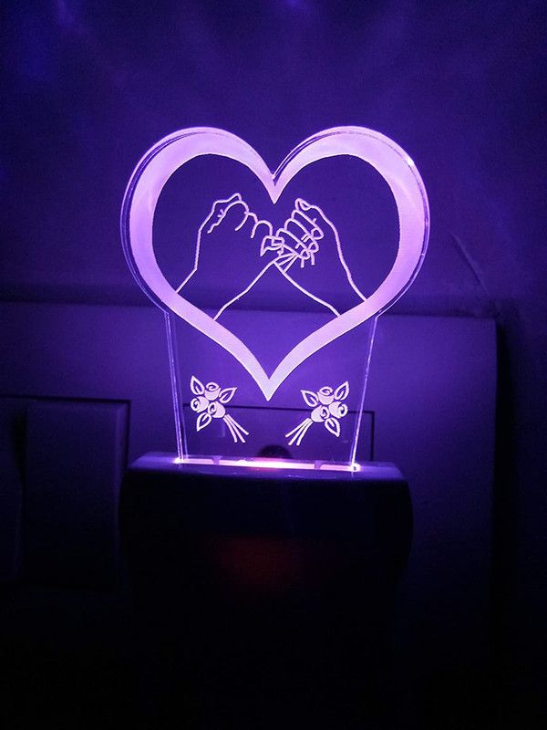 SC Enterprise 3D Heart Shape Night Lamp Night Lamp  (10 cm, Multicolor)
