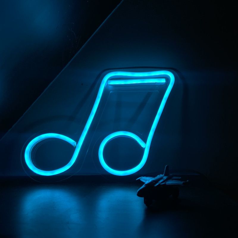 Ahuja International Symphony / Music Led Neon Sign Perfect Gift, Home Decor, Kids Room, Party, Café Night Lamp  (15.24 cm, Blue)
