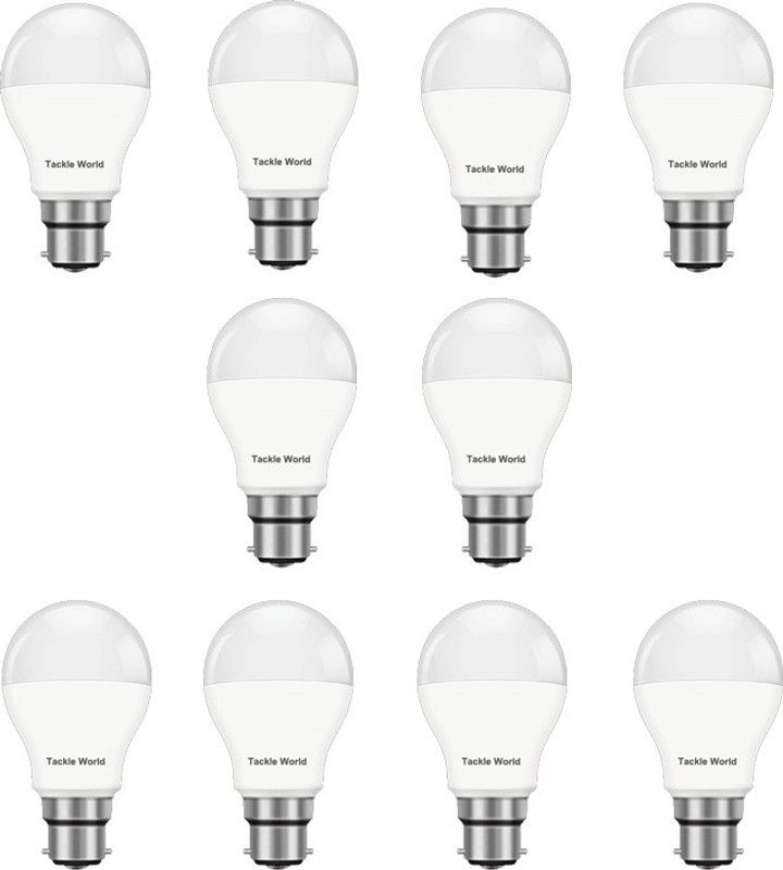 Tackleworld 9 W Standard B22 LED Bulb  (White, Pack of 10)