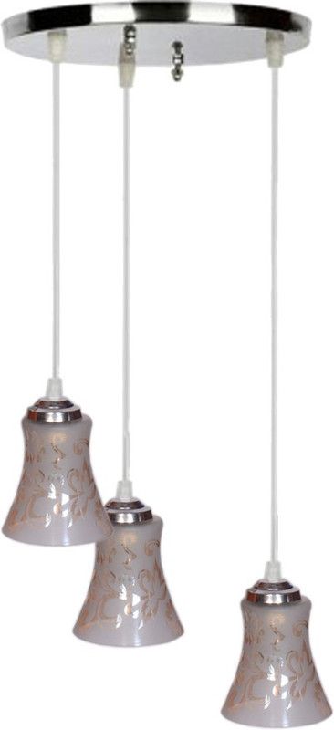 Somil Trebly Pendants Ceiling Lamp  (White, Silver)