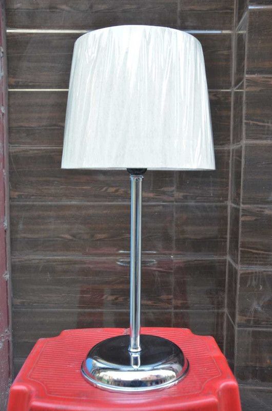 Vk Lampshade vk-4 Night Lamp  (20 cm, Silver, Off white)