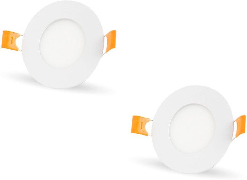 D'Mak 3 Watt LED Round False Ceiling Panel Light for POP (White, Pack of 02) Recessed Ceiling Lamp  (White)