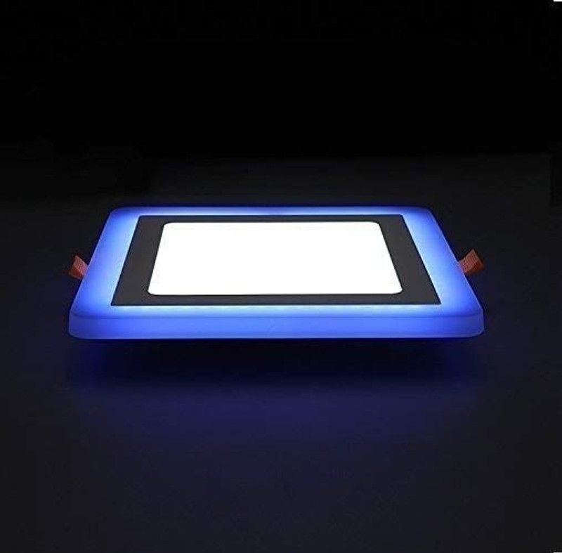 D'Mak 6 Watt LED Side Blue Square Panel Light Ceiling 3D Effect Lighting (Double Color) (Pack of 1) Ceiling Light Ceiling Lamp  (White)