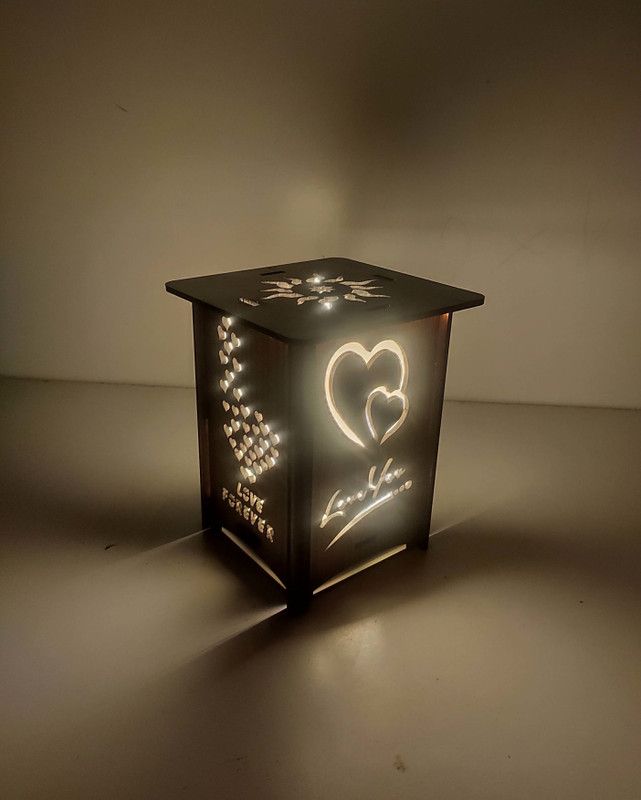TL-Love-Forever Table Lamp  (14 cm, Brown)