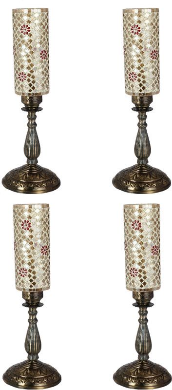 AFAST New Designer Central Table Lamp With Colorful Long Glass Decorative With Colorful Beads & Chips & High Quality Stand hg3 Table Lamp  (65 cm, Multicolor, Gold)