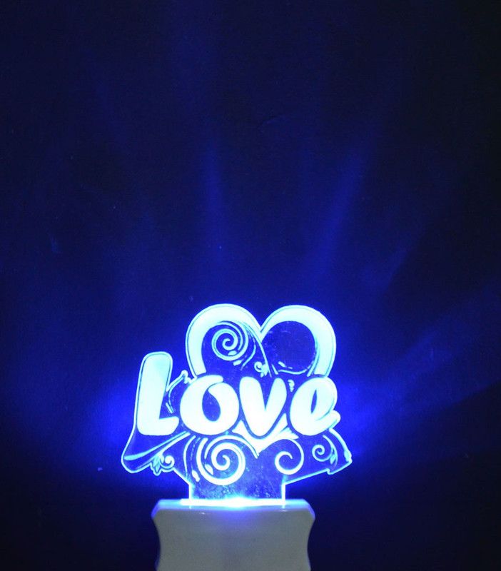 Design dynasty The Love 3D Illusion Night Lamp Comes with 7 Multicolor and 3D Illusion Design Suitable for Room,Drawing Room,Lobby Night Lamp  (12 cm, White)