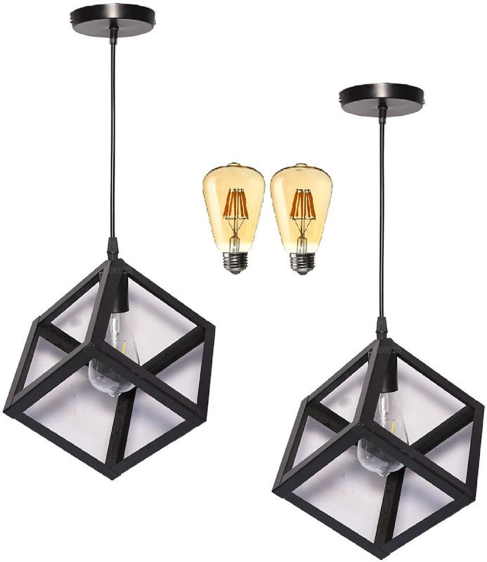 Periglow HL_Chokor_Pack of 2 Pendants Ceiling Lamp  (Black)
